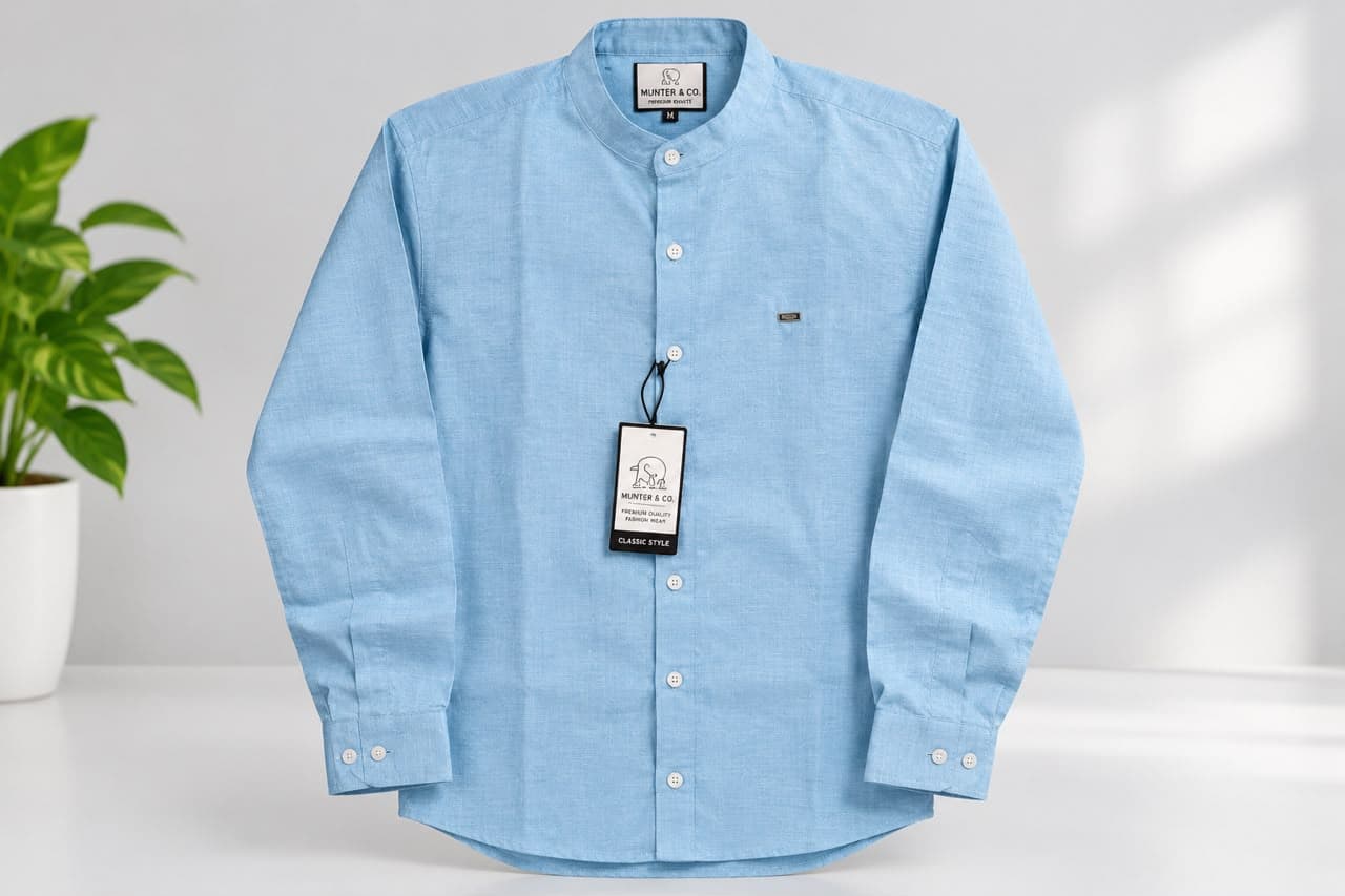 Collarless shirt